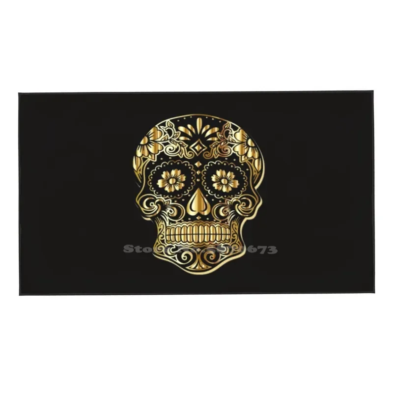 Gouden Grunge Schedel Microfiber Badhanddoek Strandlaken Werkpagina Kunstenaar Kerstinschoene Productcategorie Product Op De Zwarte Lijst