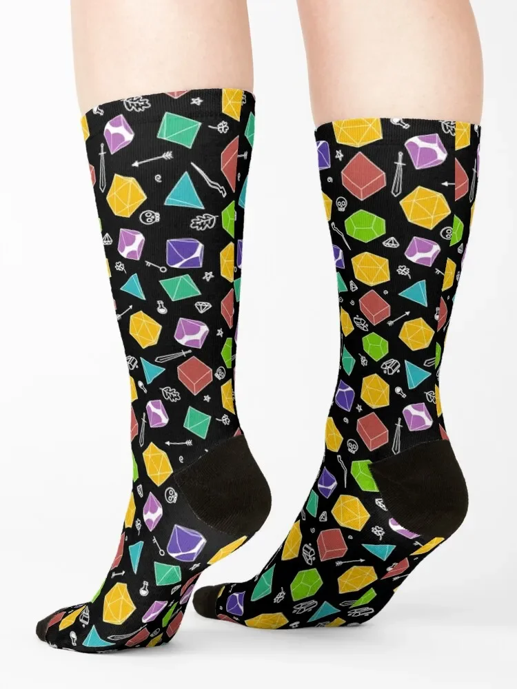 DnD Dice 'n' Stuff calcetines Medias de regalo de Navidad, medias de diseñador de marca para hombre y mujer