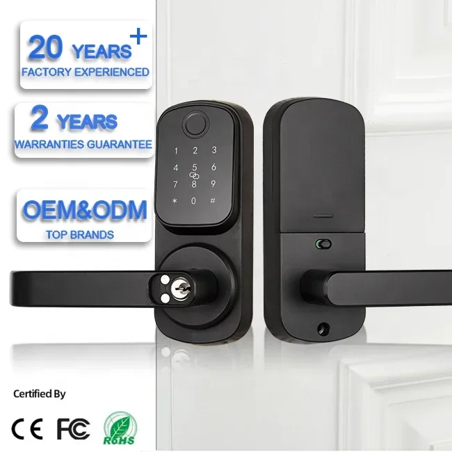 

Smart front door lock electronic keypad deadbolt lock keyless entry door lock with handle