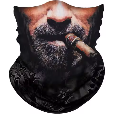 Funny Smoking Face Mask for Dust Wind Sun Protection Men Women Motorcycle Riding Hiking Print One Size