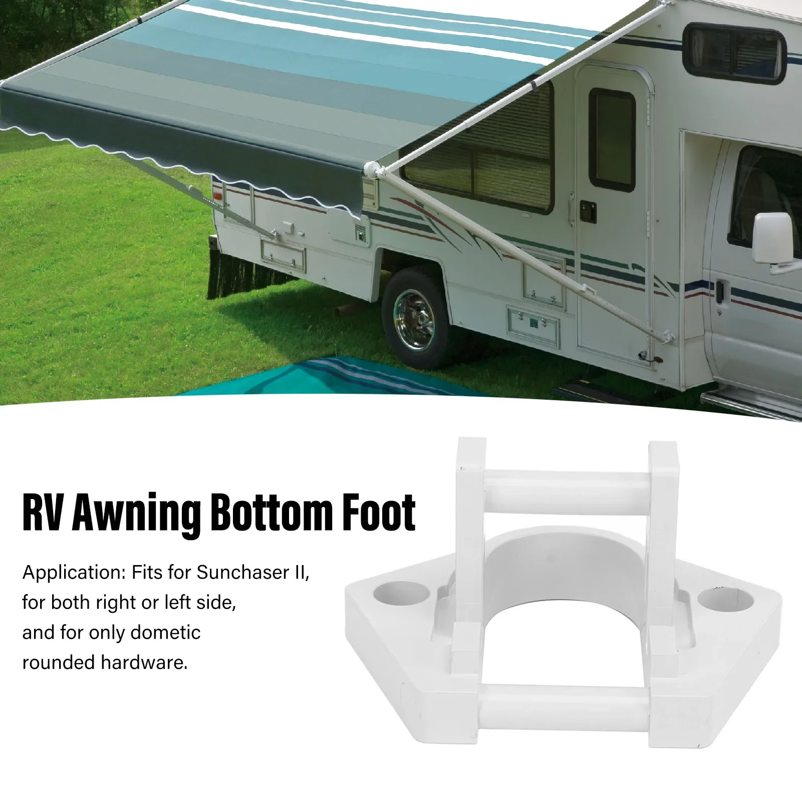 RV Awning Base RV Awning Bottom Foot for Sunchaser II Aluminum High Strength for  Rounded Hardware RV Awning Bottom Foot