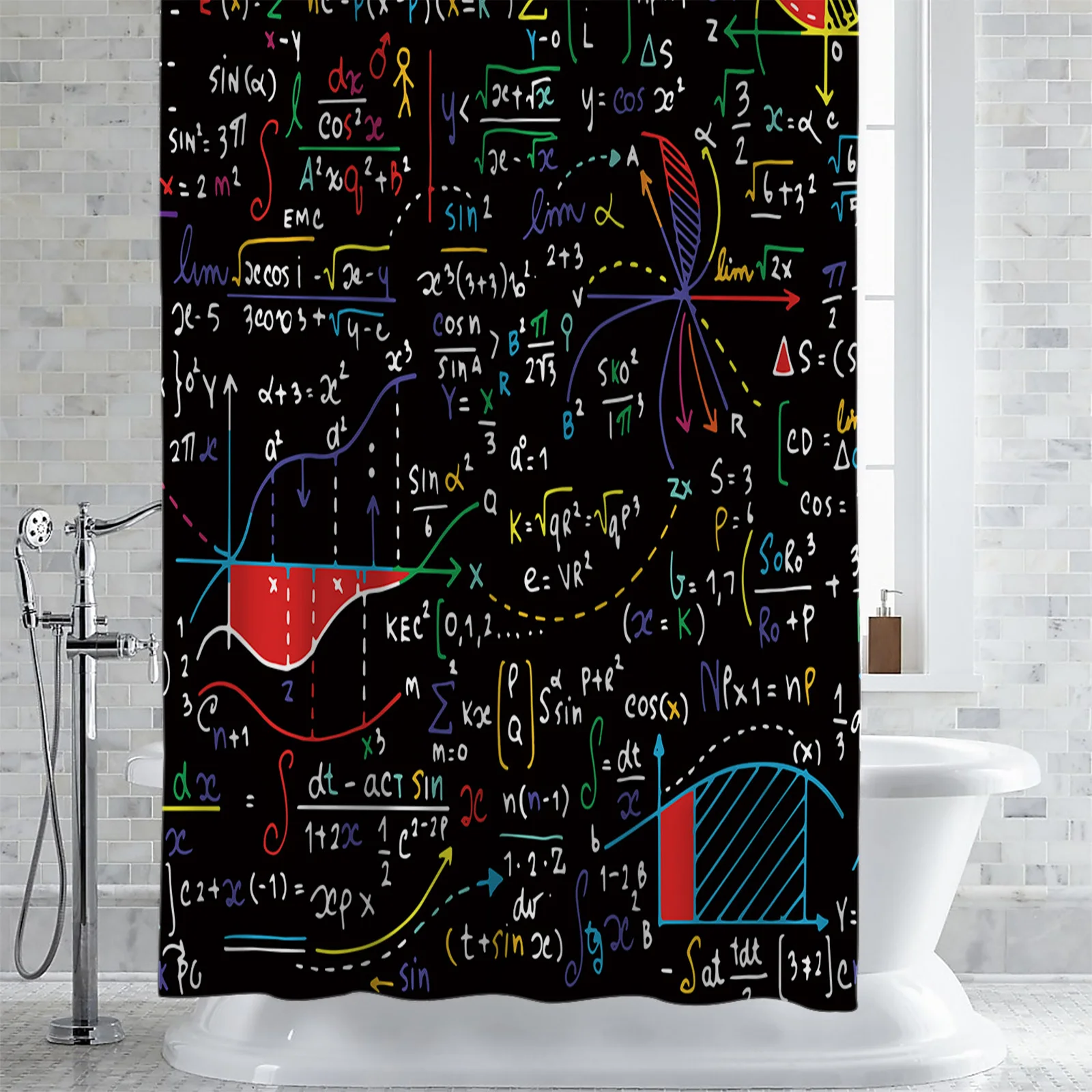 Mathematics Formula Chart Shower Curtains Waterproof Bath Curtains Home Decor Modern Luxury Bathroom Curtain