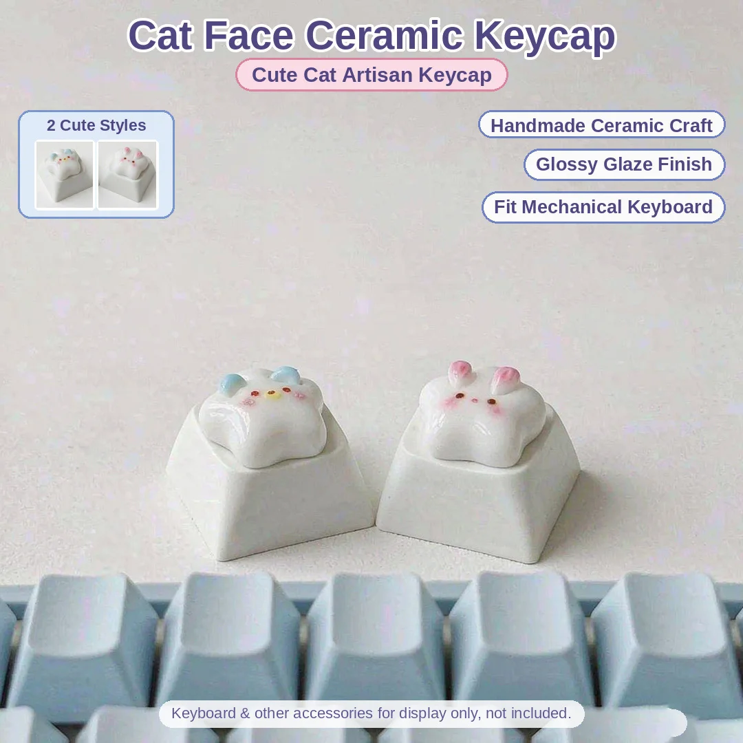 Cute Animal Keycap, Pink Animal Custom Key Cap for Cherry MX Gaming Keyboard Accessory