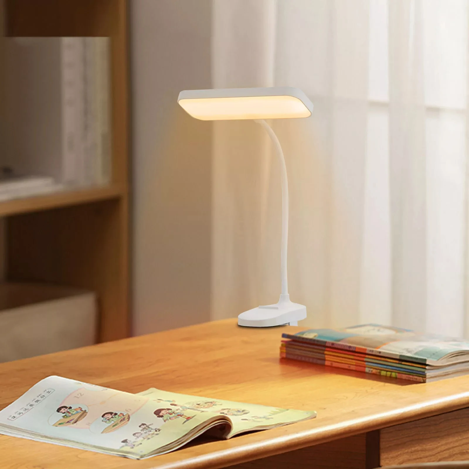 Imagem -06 - Gooseneck Desk Table Lamp Design Simples Abajur Branco Mesa de Cabeceira Lâmpadas de Cabeceira