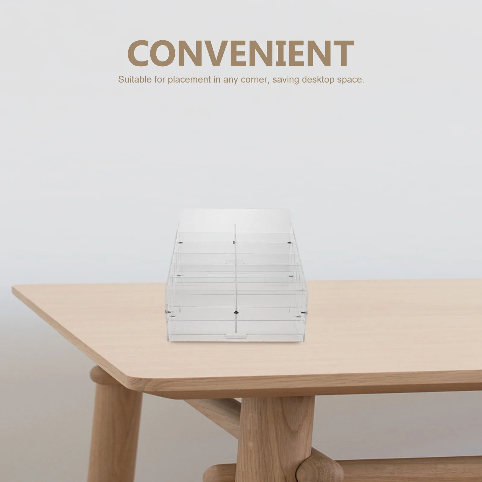 

Multi Compartment Acrylic Phone Storage Box Desktop Organizer Business Holder Clear Stand For Office Meeting Room Use Portable