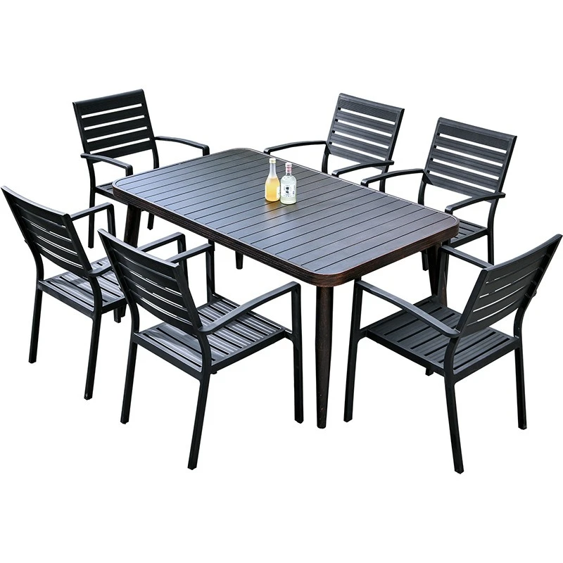 

Leisure aluminum alloy outdoor tables and chairs courtyard simple waterproof and sunscreen outdoor tables and chairs open-air