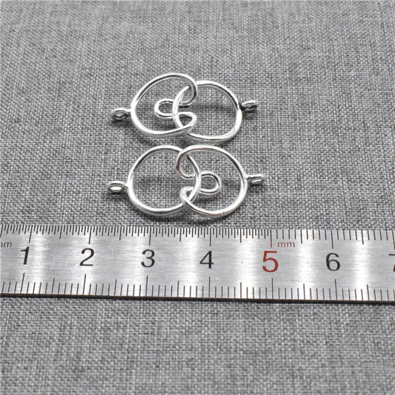 2 Sets of 925 Sterling Silver Circle Toggle Style Clasp Connectors for Bracelet Necklace