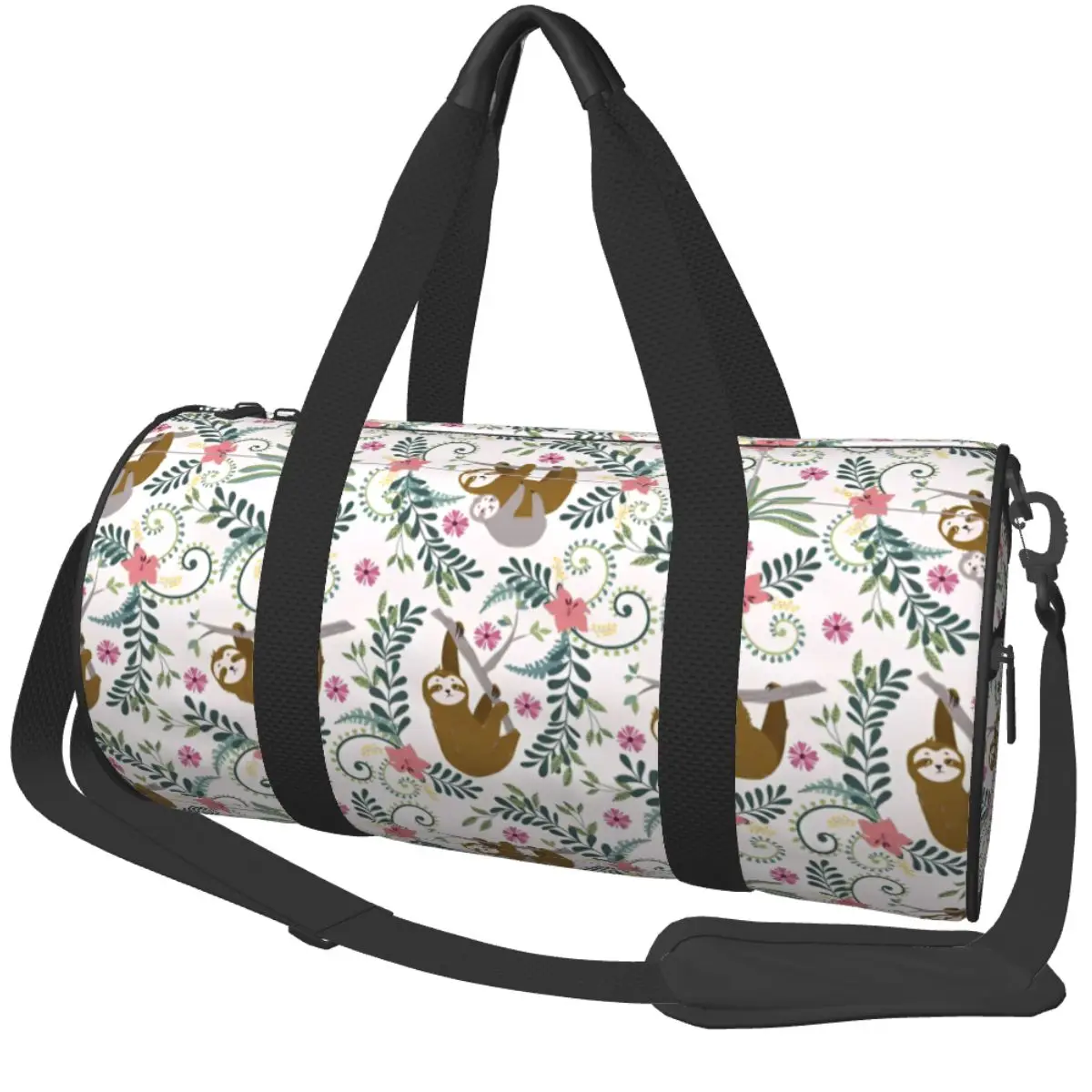 

Sloths Jungle Floral Gym Bag Swimming Sports Bags Men's Design Gym Accessories Graphic Fitness Bag Outdoor Handbags