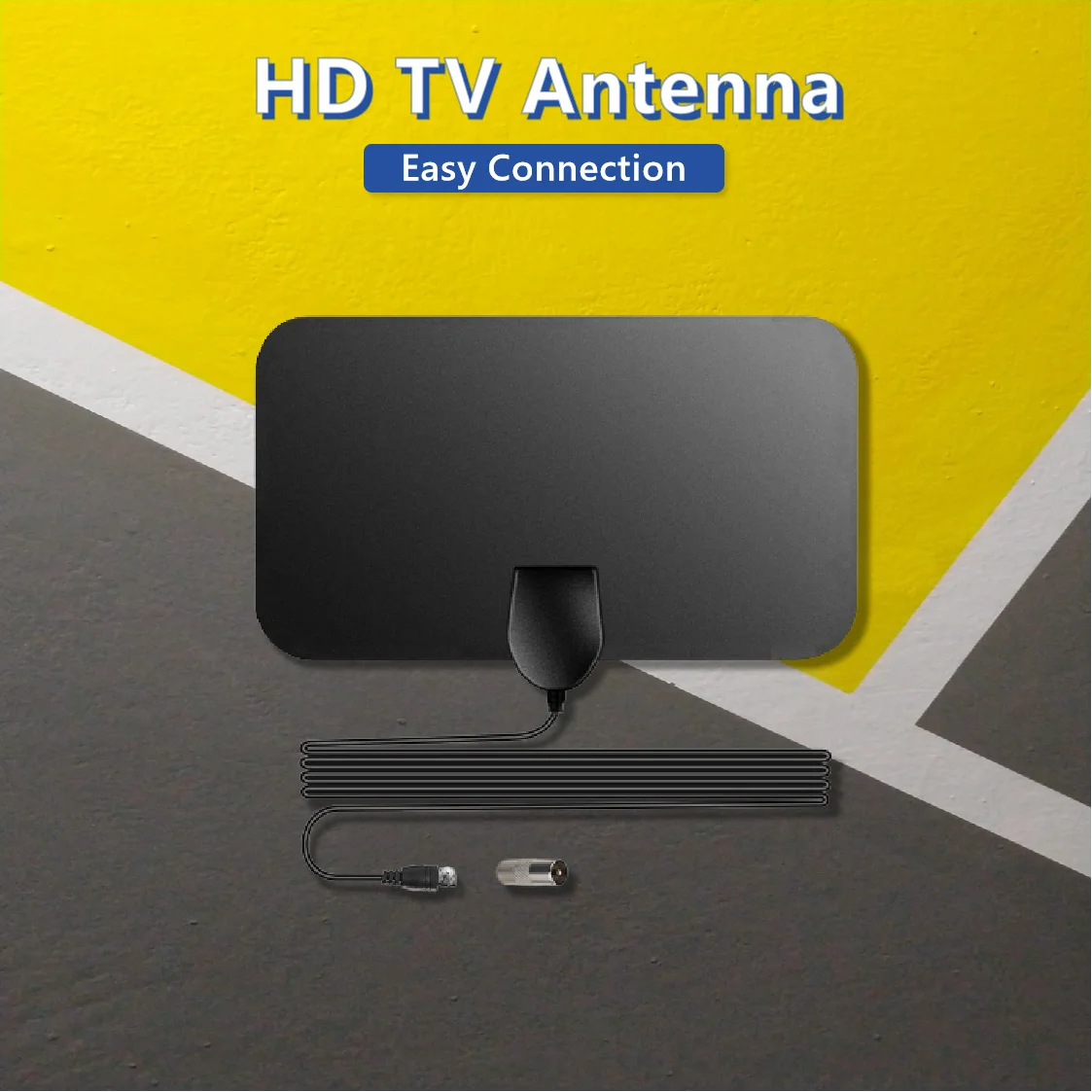 High Gain TV Antenna Booster, HDTV Box, Digital EU Plug, 150 milhas, 4K, 28DB, HD, Indoor, Aerial Flat Design