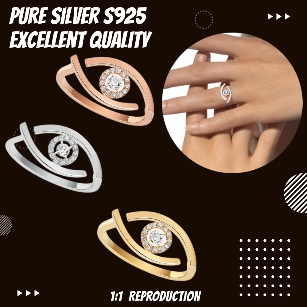 Gleaming Original Lucky Eye Diamond Rings Sterling Silver 925 Earrings Luxury Brand Trend Jewelry Accessories for Party Gift