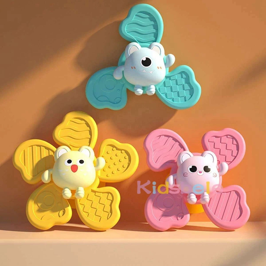 3 قطعة لعبة حسية دوارة كوب شفط قوي لعبة حمام الطفل المنبثقة سبينر الحمام الكرتون مهدئا حشرجة الموت فنجر سبينر #3