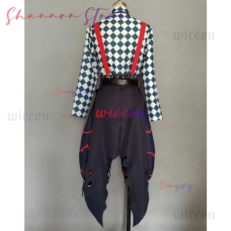 لعبة الشيطان بتلر لاتو باكا أزياء تنكرية لاتو زي مع جرس 1 متر شعر مستعار للهالوين كرنفال لعب الأدوار للرجال والنساء