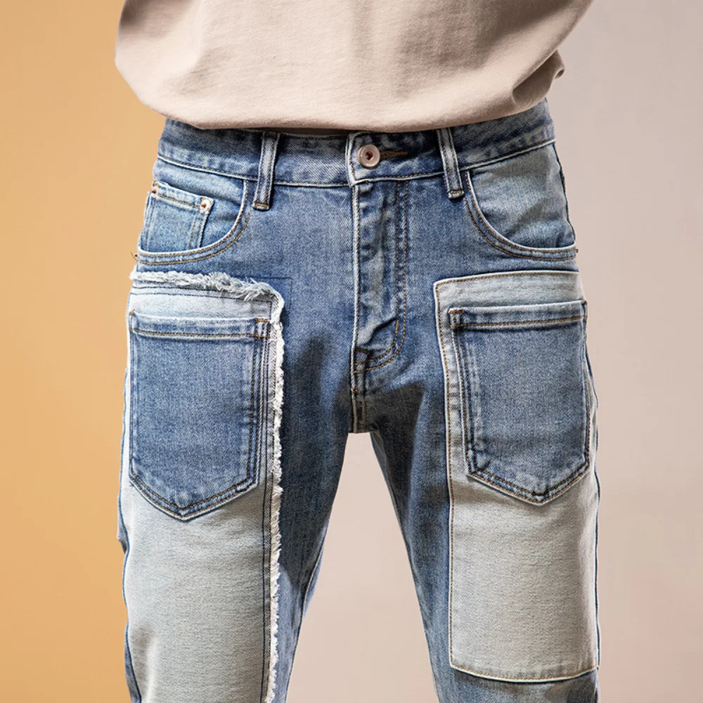 Jeans décontractés élastiques confortables pour hommes, pantalons à petits pieds, tendance de la mode classique, printemps et automne, nouveau, 2024, Y2K