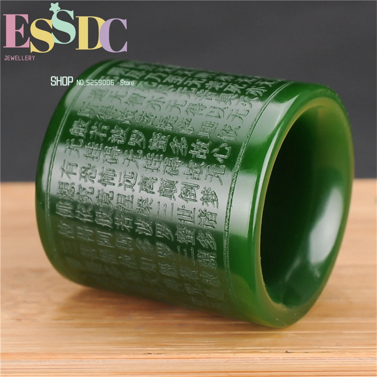 Natural Green Jade Ring Heart Meridian Jadeite Buddhism Amulet Fashion Charm Jewelry Hand Carved Crafts Gifts for Women Men
