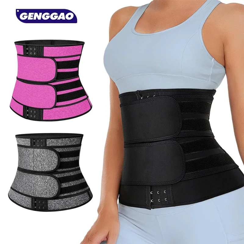 GENGGAO 1PCS Men Women Workout Waist Trainer Corset Neoprene Sauna Sweat Trimmer Cincher Belt Extra Belly Compression Belts