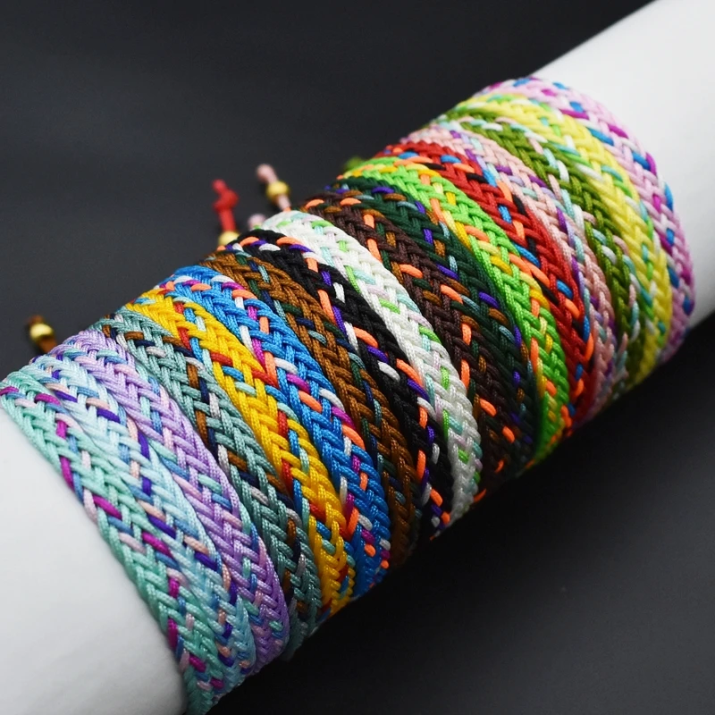 Colorful Thread Braided Bracelet Women Men Mixed-Color String Couple Bracelet Adjustable Pulsera Chain Jewelry