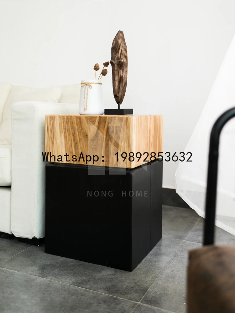 

XL Nordic Solid Wood Side Table Modern Simple Living Room Home Corner Table Japanese Style Homestay Coffee Table
