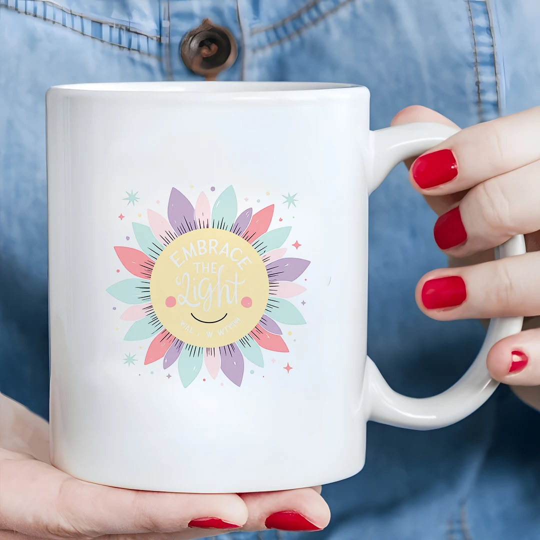 

11oz Mug + Hug the Light Cartoon Cup + Kids Cold & Hot Drink Cup + Christmas Gift + Home Office Cup