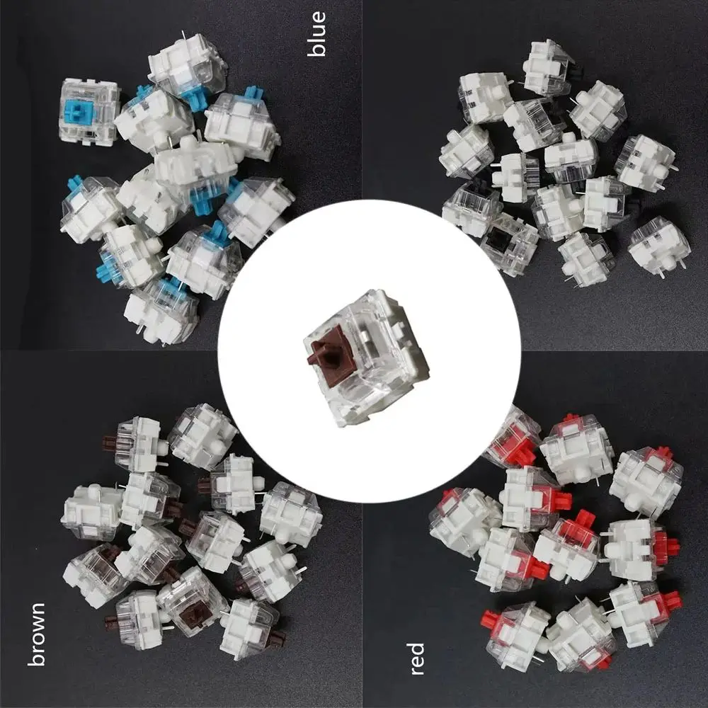 

100 шт. механических переключателей для клавиатур CIY, SMD, 3-контактные, с тонкими контактами, совместимые с переключателями MX, черные, синие, коричневые, красные