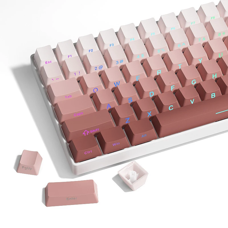 136 Key PBT Double Shot Side Print Shine Through Backlit Cherry Profile Keycaps For MX Mechanical Keyboard