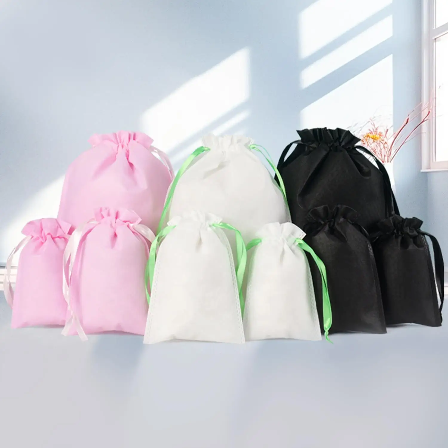 Non Woven Bag Non-woven Drawstring Bags Cloth Storage Bags Shoe Container Storage Dust Proof Bags For Shoes 5pcs