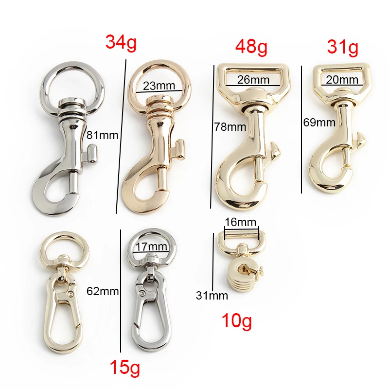 

16/17/20/23/26 мм металлические поворотные карабины с проушинами для сумок, ремешок для собачьего ошейника, овальное кольцо, пружинная застежка-лобстер, соединительная пряжка, аксессуары