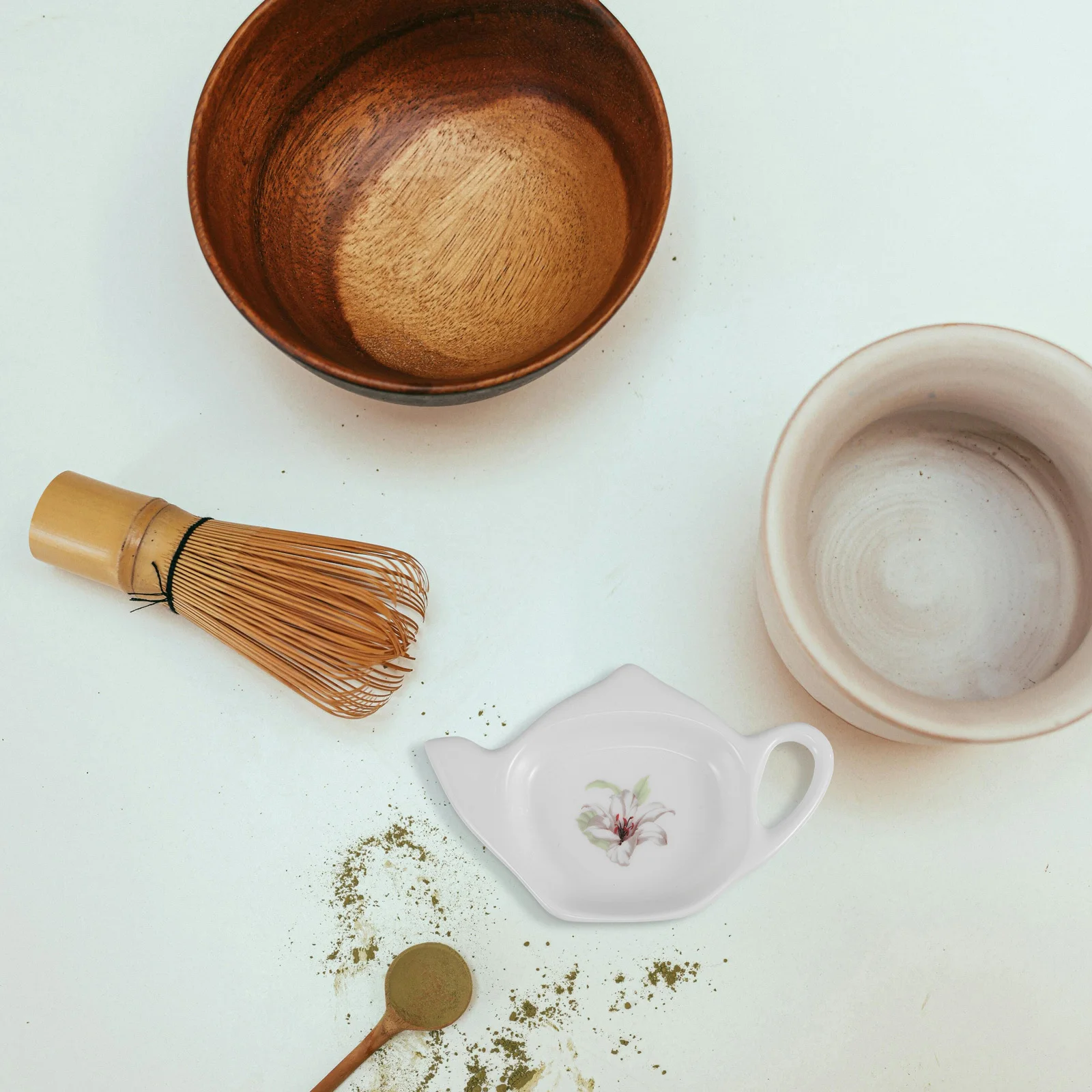 

2Pcs Ceramic Tea Bag Holder Saucer Elegant Floral Design Afternoon Tea Accessory Teabag Tray Spoon Rest Plate Teaspoon Rest Pads