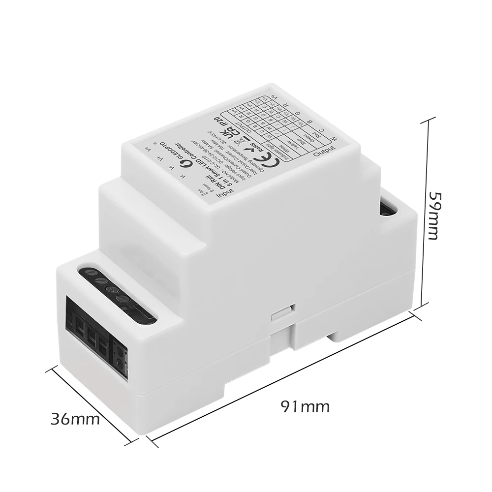 Inteligentna aplikacja Zigbee 3.0 Din Rail 5 w 1 kontroler Alexa Tuya sterowanie głosem RGBCCT/RGBW/RGB/ CCT/Dimmer kontroler taśmy ledowej