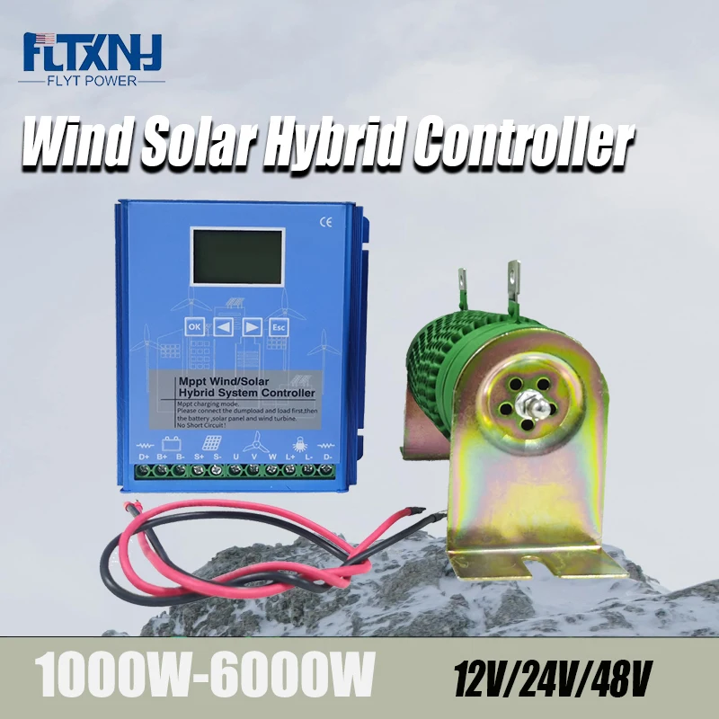 LCD Display Regulator For Home12V 24V 48V  5KW Wind Solar Hybrid Controller Digital Intelligent MPPT Control System