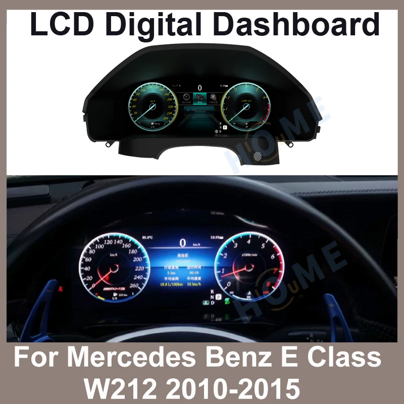 

Virtual Cockpit Car LCD Digital Cluster Speed Meter Dashboard For Benz E Class W212 2009 - 2015 Linux Speedometer Unit