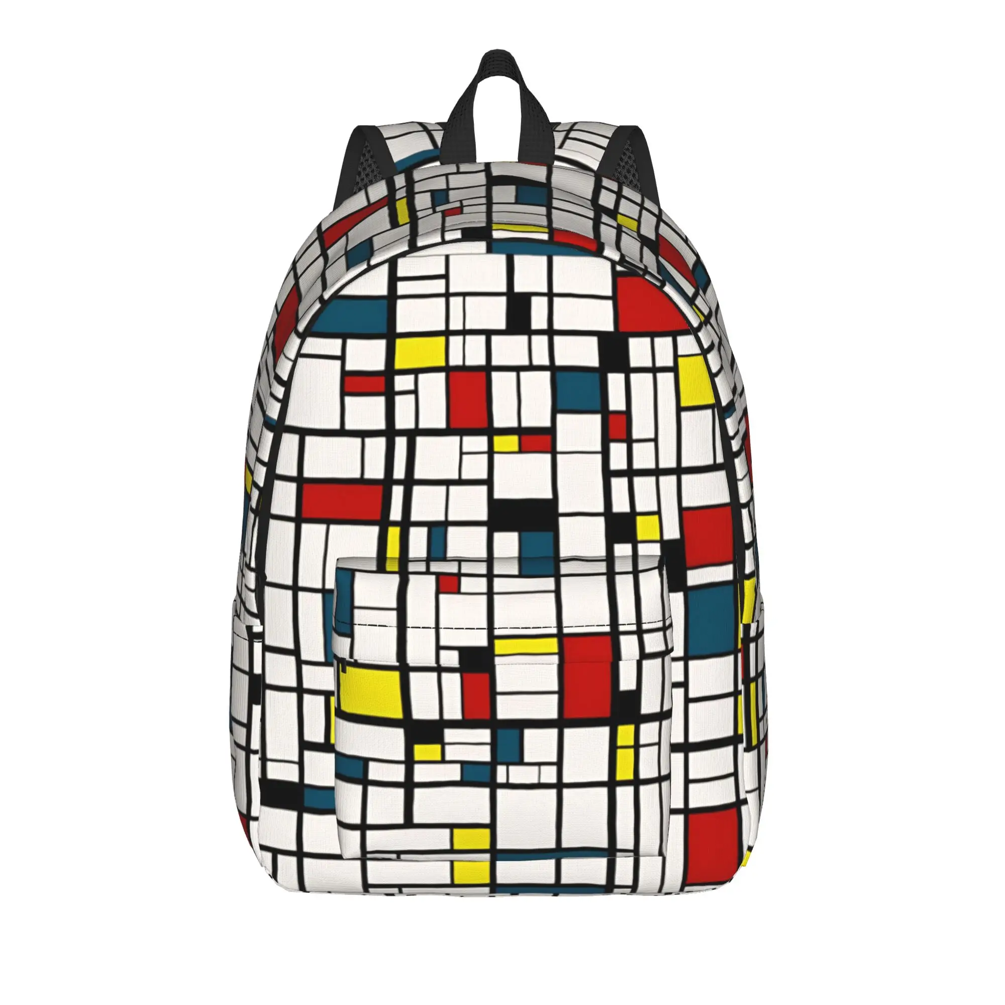 

Piet Mondrian De Stijl Teenage Backpack with Pocket Student Hiking Travel Daypack for Men Women College Shoulder Bag