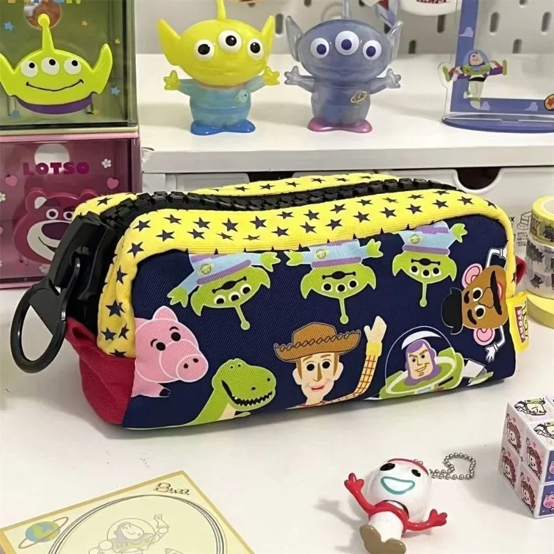 Disney Cartoon AlienBuzz Lightyear Toy Story New Coarse Teeth Large Zipper High Value Large Capacity Stationery Pen Case Box