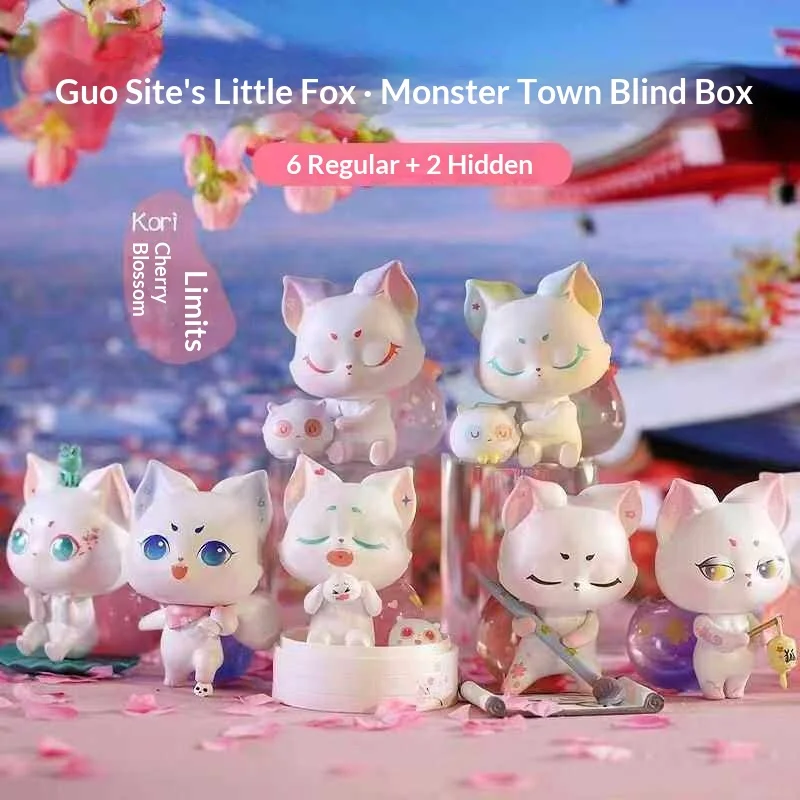 Auténtica Caja Sorpresa Kori Fox Edición Limitada Flor de Cerezo, Figura de Anime de Yokai Town, Juguete Coleccionable, Regalo, Decoración del Hogar