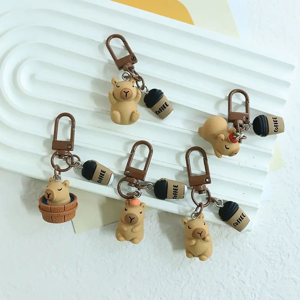 Cute Capybara Keychain New Gifts Kawaii Car Key Ring Hanging Decoration Cartoon Bag Accessories Pendant