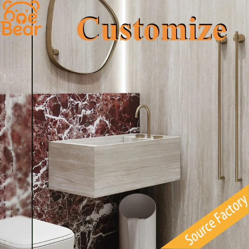 Any Size Custom White Marble Vessel Sink Glossy Waterproof Anti Stain Wear Resistant Natural Stone Bathroom Wash Basin