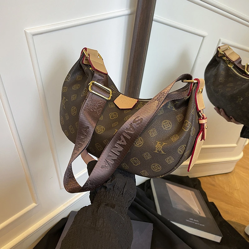 Tas Komuter Desain Logo Huruf Trendi Kulit Elegan Klasik Untuk Wanita Warna Solid Kapasitas Besar