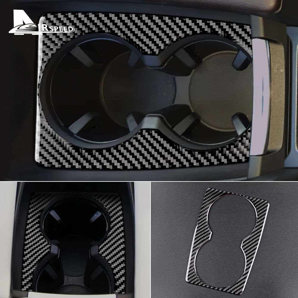 Real Carbon Fiber Car Center Water Cup Holder Frame Sticker for Mazda 6 Automatic Transmission 2016 2017 Trim Accessories