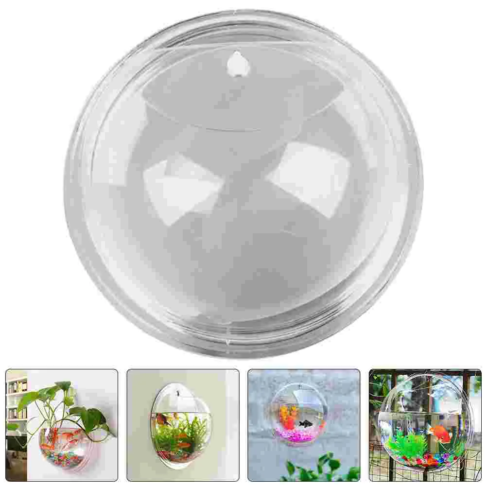 

Wall Mounted Fish Tank Decor Bowl Flower Pot Wall-mounted Plant Acrylic Hanging Planter Clear Vase