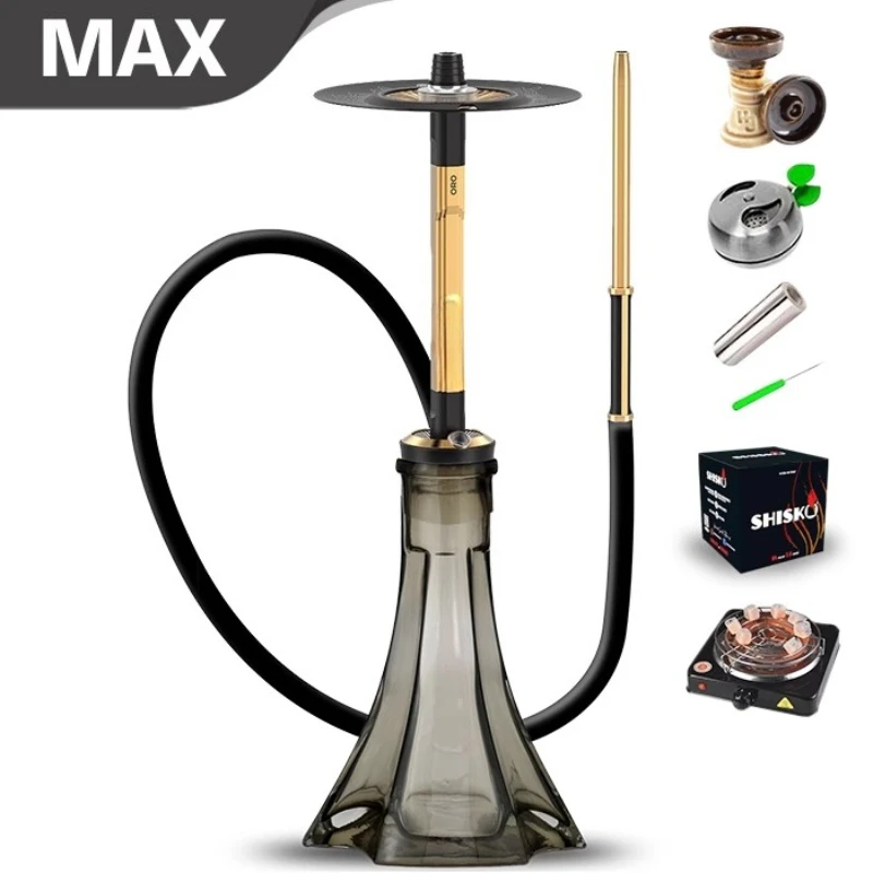 

New Gold Apache Large Single Tube Hookah Alpha ORO Hookah Shisha