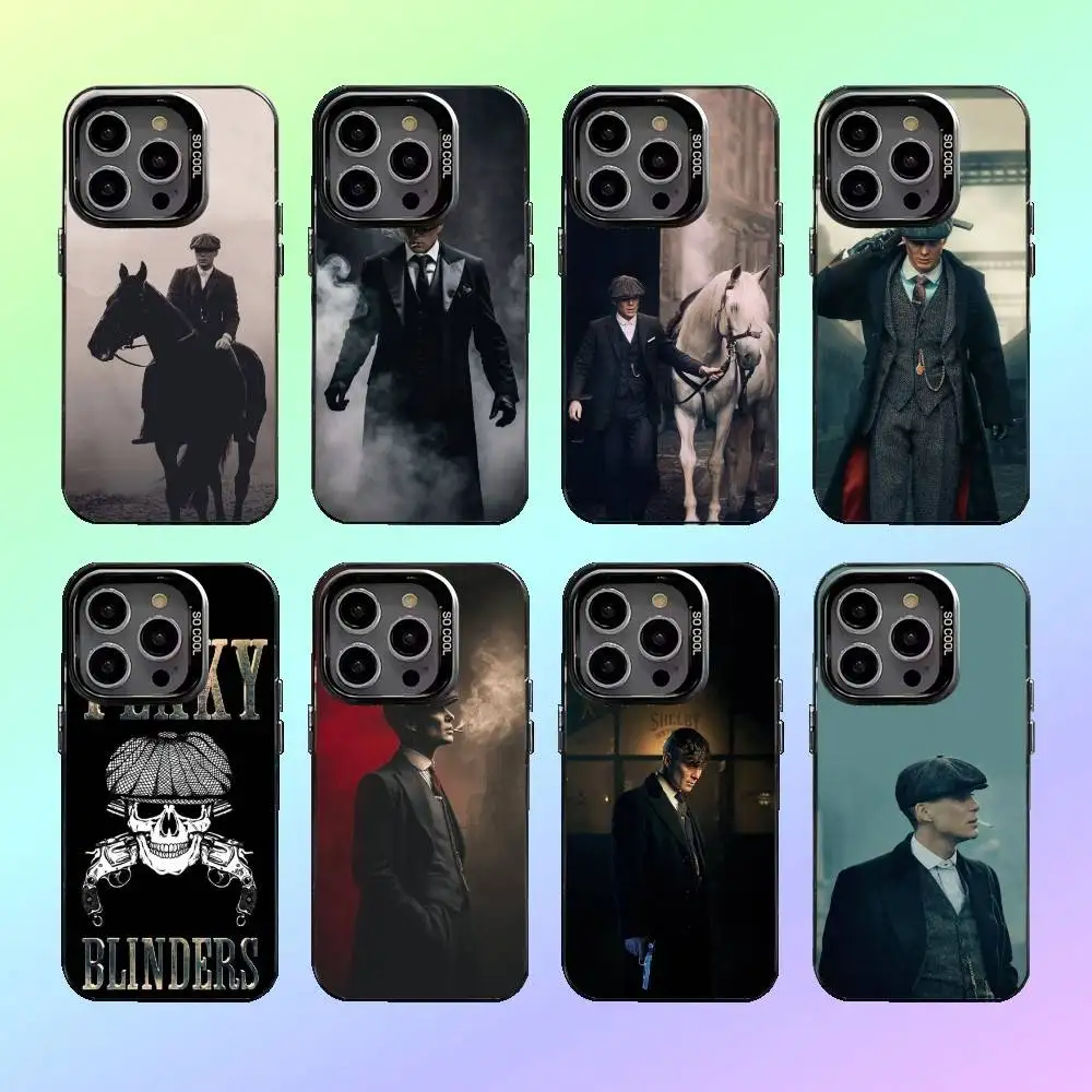 حافظة هاتف P-PeakyS T-Thomas Shelby Blinders لهاتف iPhone17,16,15,14,13,12,11 Plus,Pro Max حافظة هاتف فضية ملونة #1