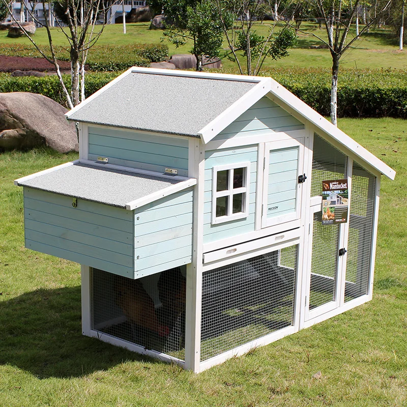 Solid Wood Chicken Coop Outdoor Large Villa Wooden House