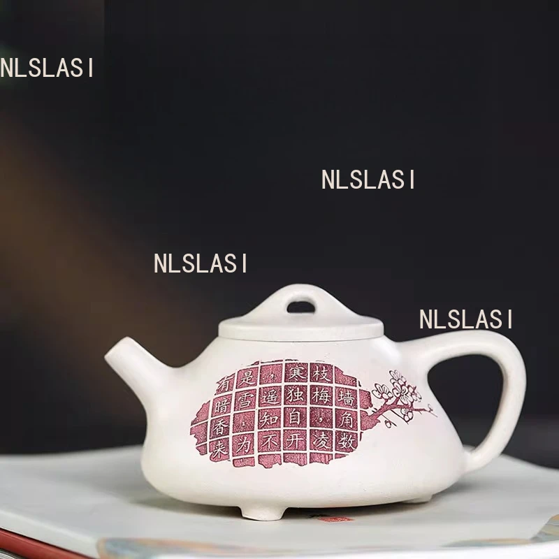 

Earthenware Pot of Yixing White Clay Relief Teapot Baifu Large Capacity Teapot Household Chinese Teaset Tea Ceremony Accessories