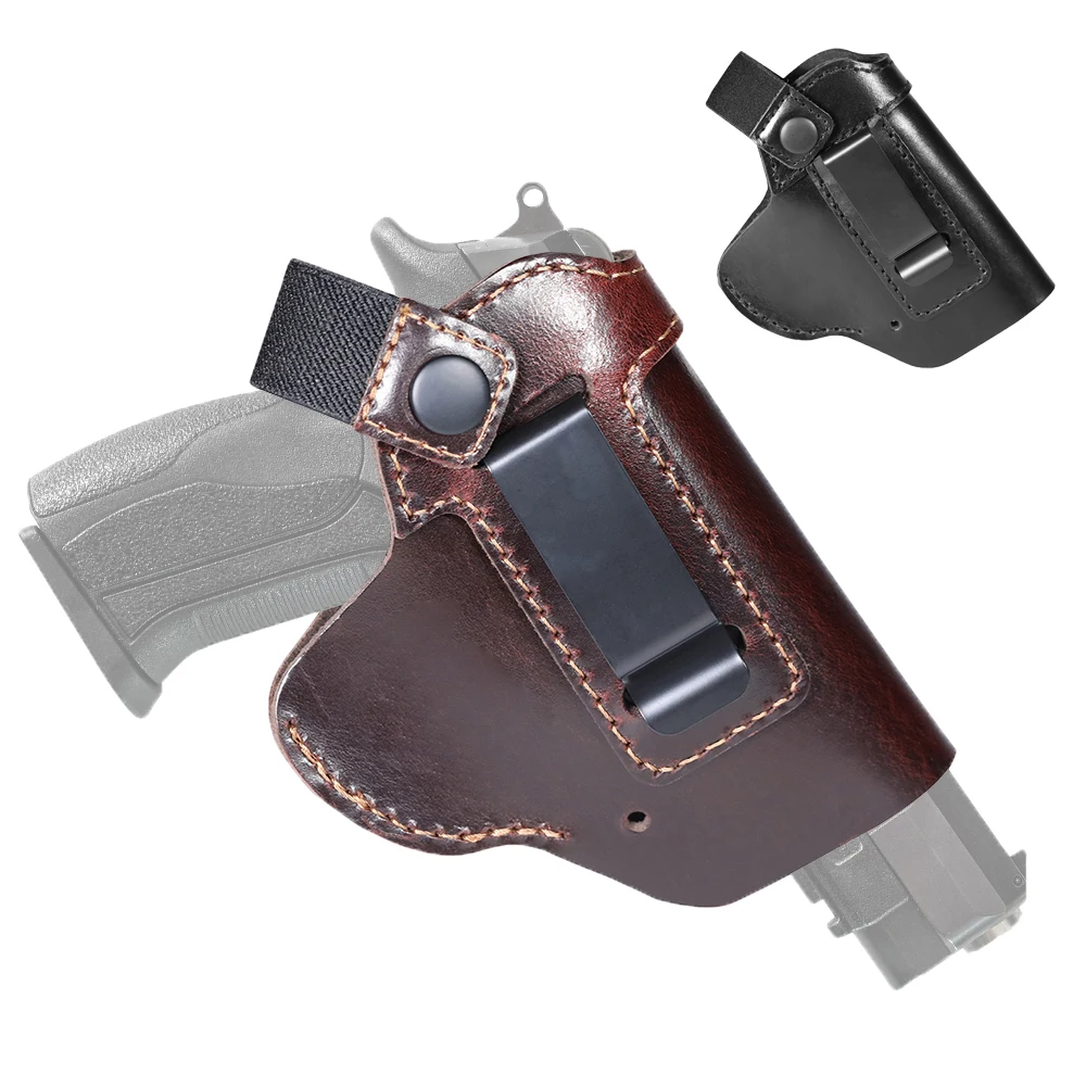 Tactical Leather Holster Airsoft IWB Concealed Carry Gun Holster with Belt Clip for Glock17 19 43X G2C G3 G3C M&P 9mm P365 P230
