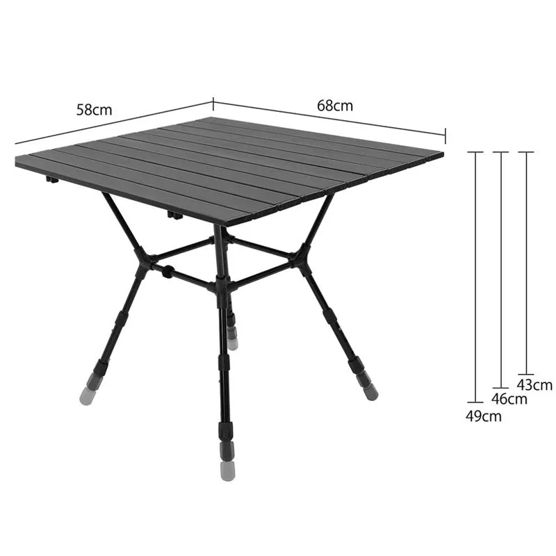 Tryhomy Aluminum Alloy Camping Folding Table With Storage Bag Portable Beach Party Desk Outdoor Lightweight Picnic BBQ Table