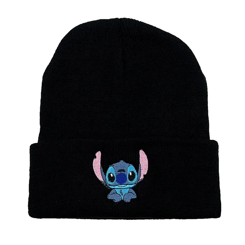 Stitch Adult Embroidery Knitted Cap Cartoon Anime Headgear Autumn Winter Woolen Hat Student Bonnet Christmas Birthday Presents