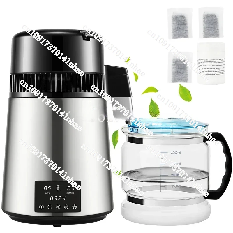 4L 750W Water Distiller Purifier Filter Dispenser Drinking Bottle Softener Dual Temp Display Overheat Protection Home Appliance