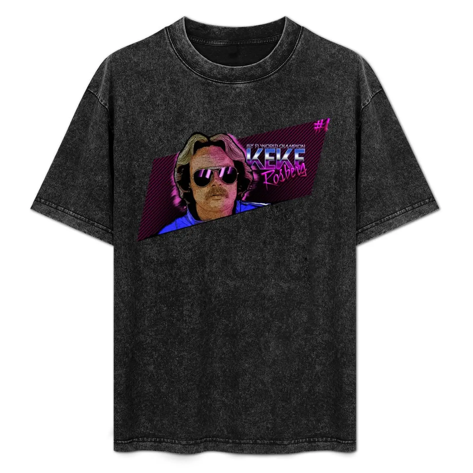 Camiseta con estilo de los años 80 de Keke Rosberg, cómoda camiseta básica con cuello redondo
