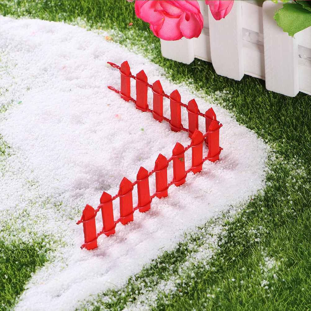 

Wood Picket Fence Mini Christmas Tree Decorations Holiday Garden Statue Landscape DIY Realistic Shape Fine Workmanship Christmas