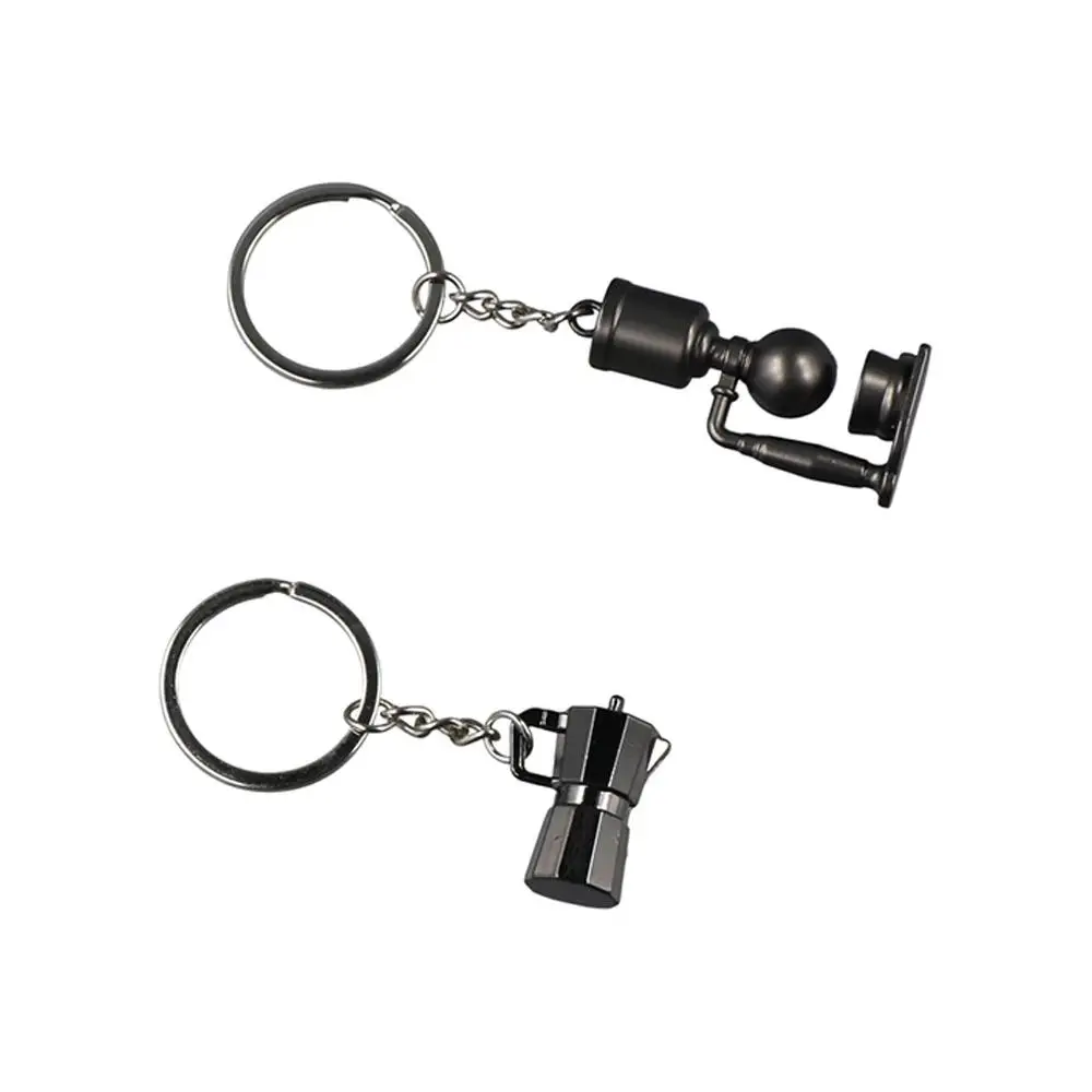 Metal 3D Creative Coffee Keychain Pitcher Mini Moka Pitcher Keyring Accessories Creative Creative Barista Coffee Keychain