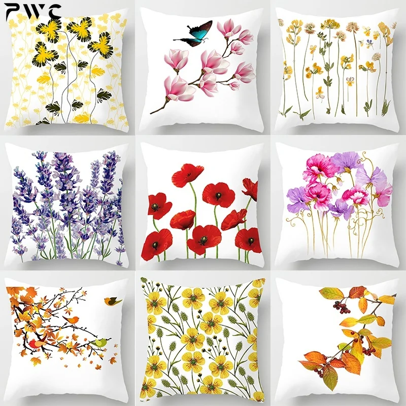 

Fashion Classic Square Decorative Pillowcase, Colorful Flowers, Beautiful Flower Pattern Pillowcase, Living Room Sofa Cushion